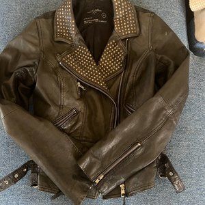 Vintage All Saints Leather Biker jacket with studs
